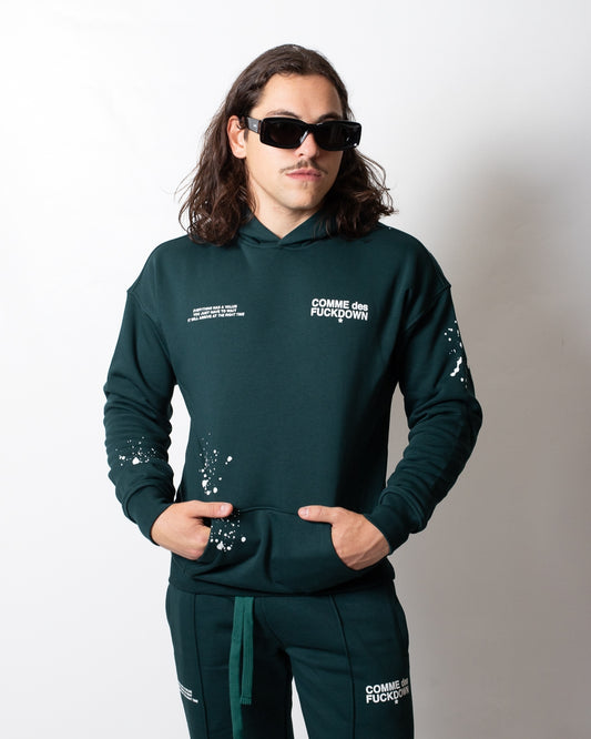 Felpa Comme des Fuckdown stampata con cappuccio uomo