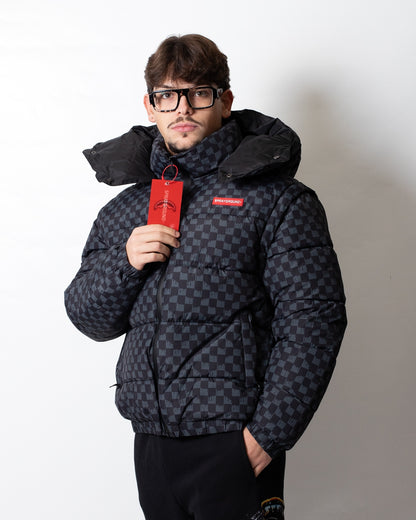 Giubbotto Sprayground puffer con cappuccio e maniche staccabili