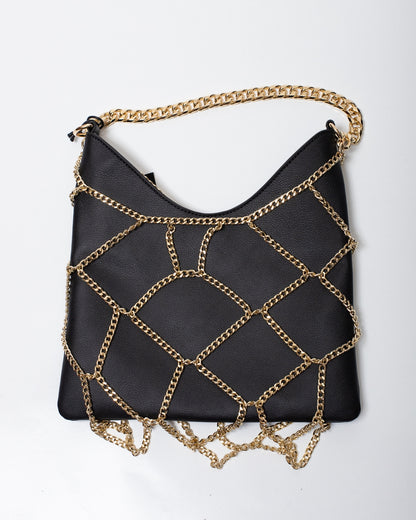 Borsa John Richmond in vera pelle con manico e catene donna