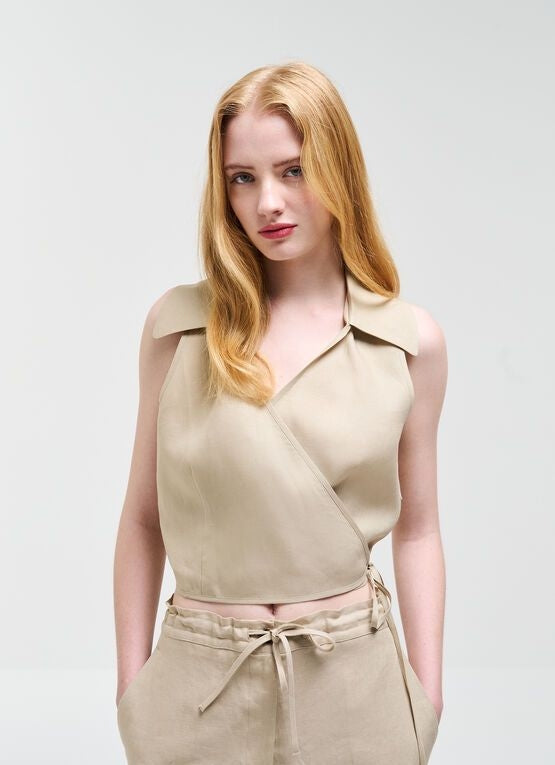 Camicia Colmar in lino con laccetti donna