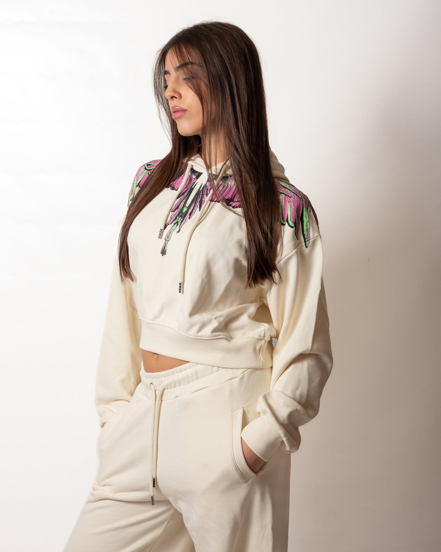 Felpa Marcelo Burlon con cappuccio "Logo Wings" donna