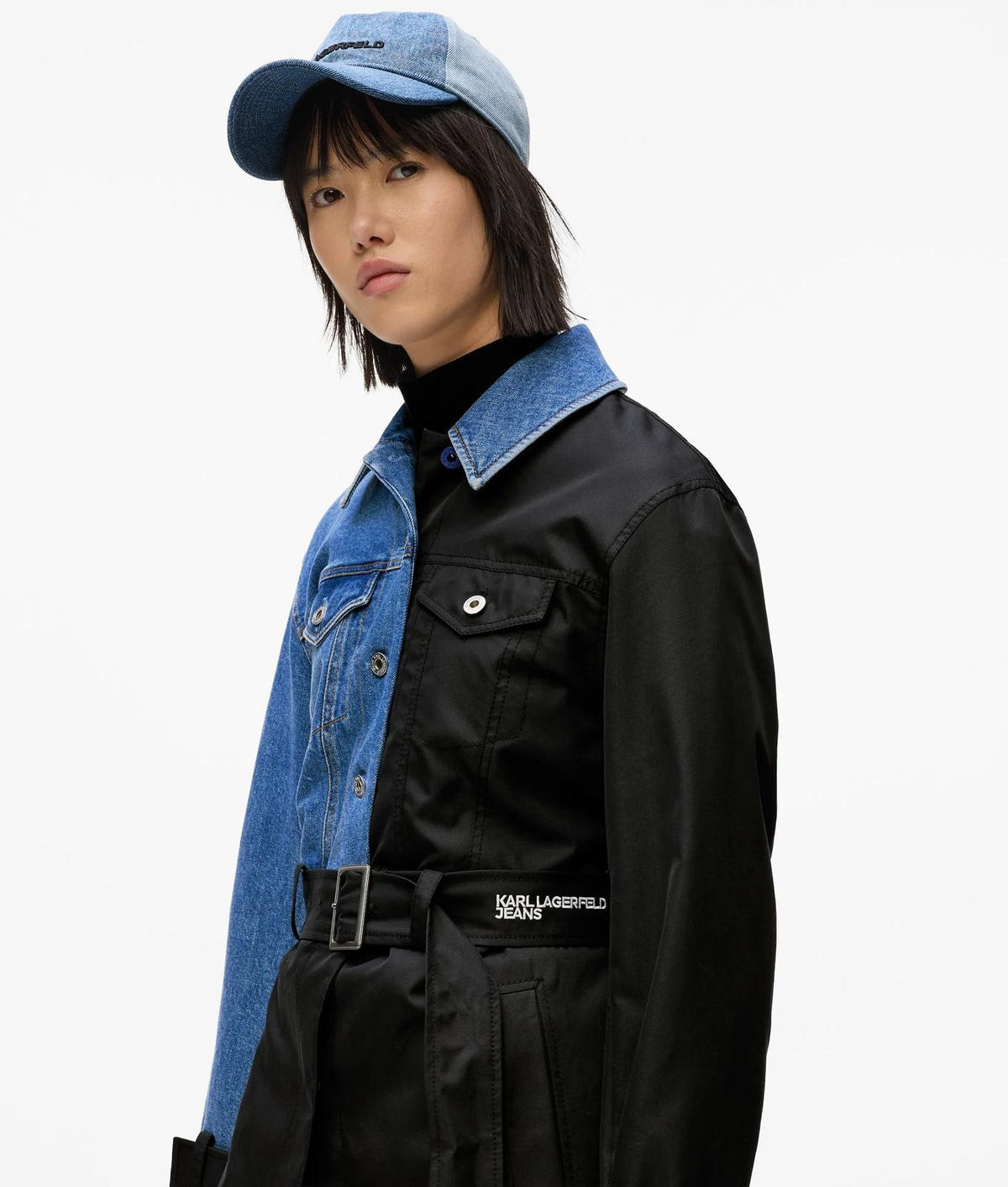 Trench Karl Lagerfeld Jeans "Mixed Material" donna