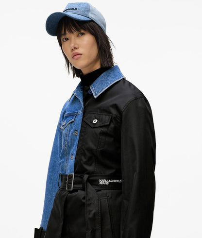 Trench Karl Lagerfeld Jeans "Mixed Material" donna