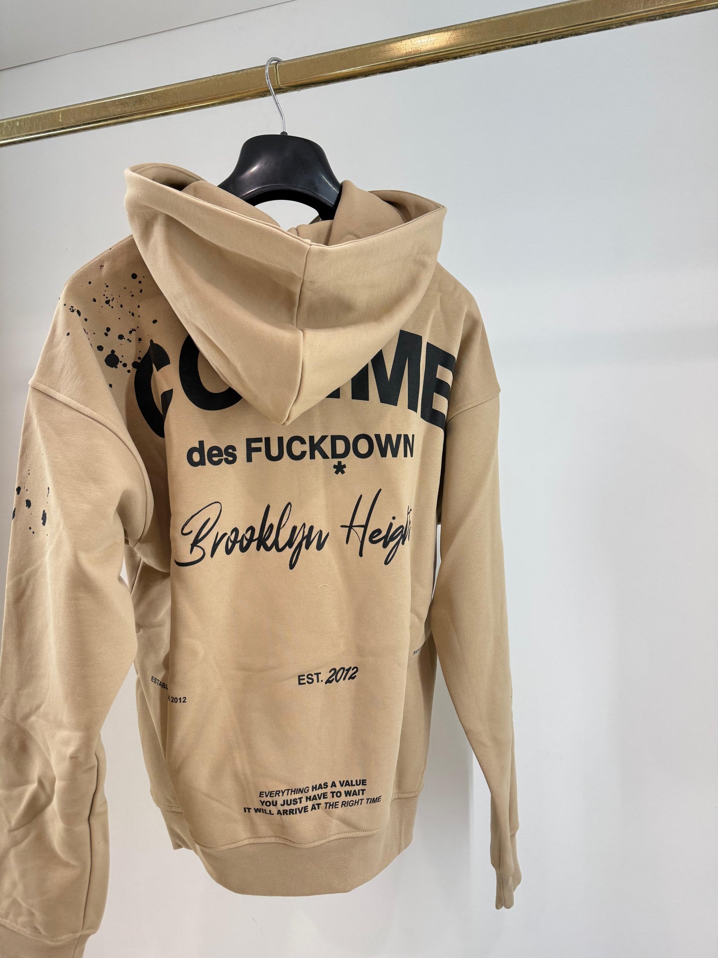 Felpa Comme des Fuckdown stampata con cappuccio uomo