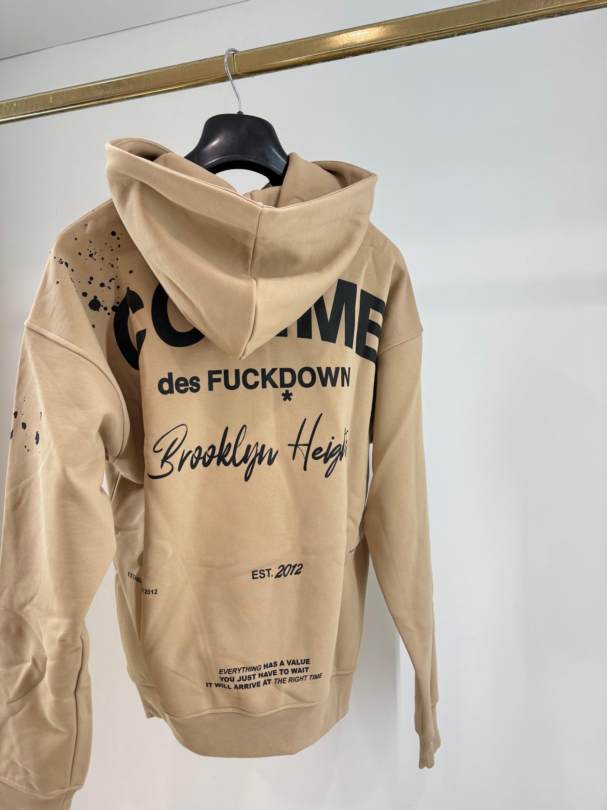 Felpa Comme des Fuckdown stampata con cappuccio uomo