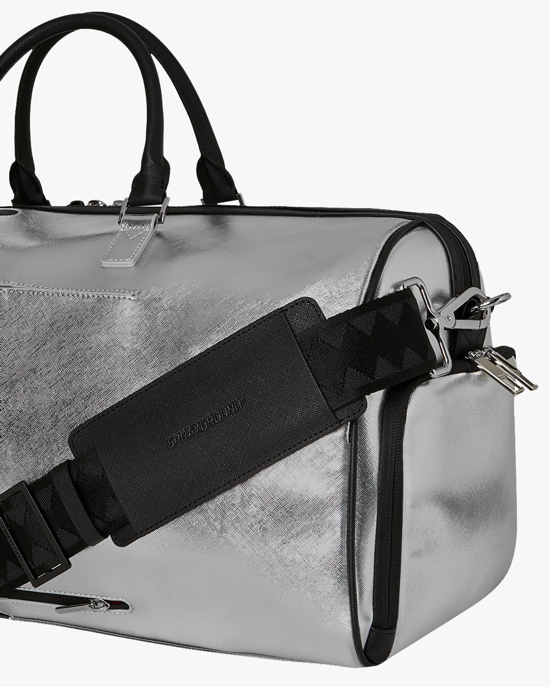Borsone Sprayground nero SILVER SIDE DRIP BLACK CHECK LARGE DUFFLE 