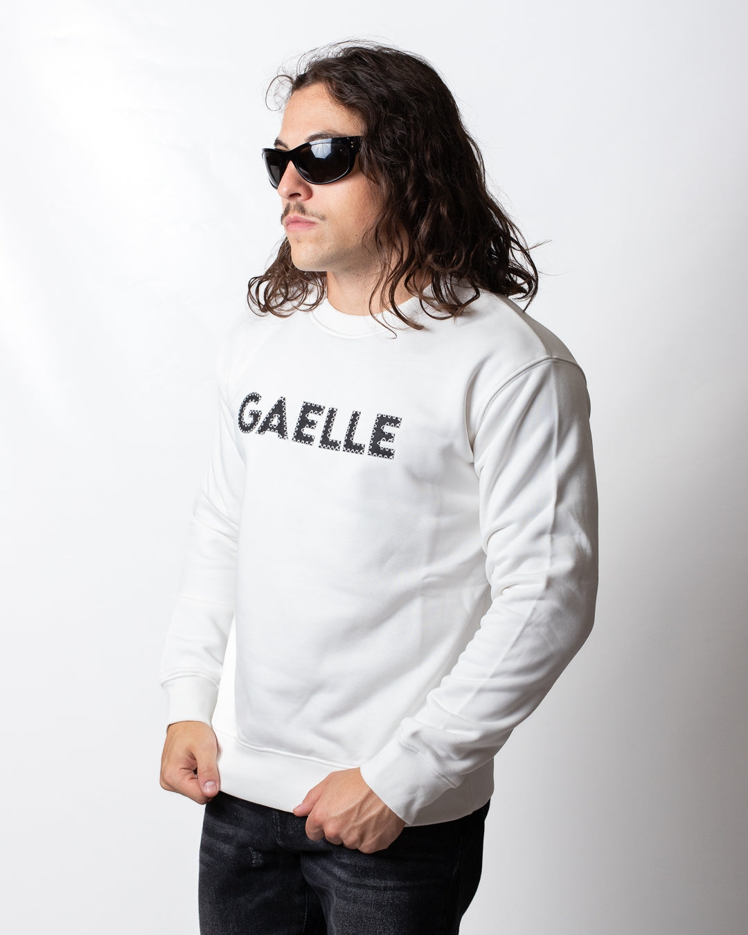 Felpa Gaelle girocollo con logo ricamato uomo