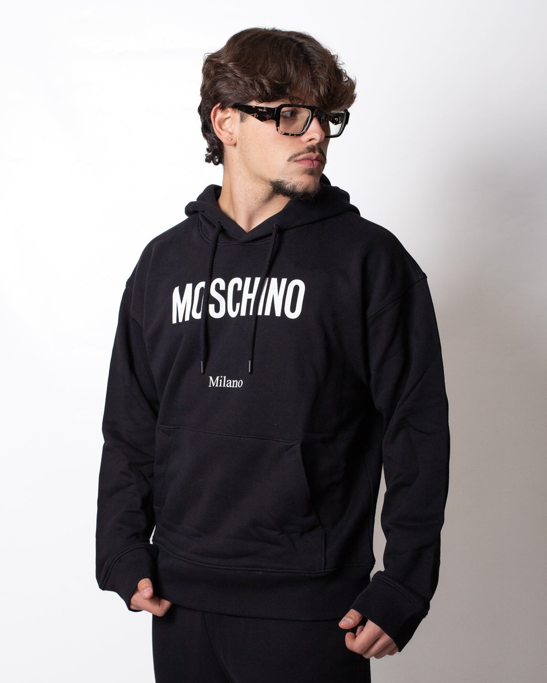 Felpa Moschino con cappuccio e logo basic