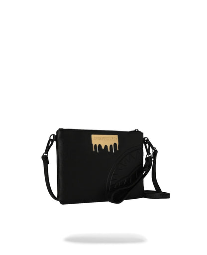 Pochette Sprayground nero Gold Brick Lux Tortuga clutch con tracolla
