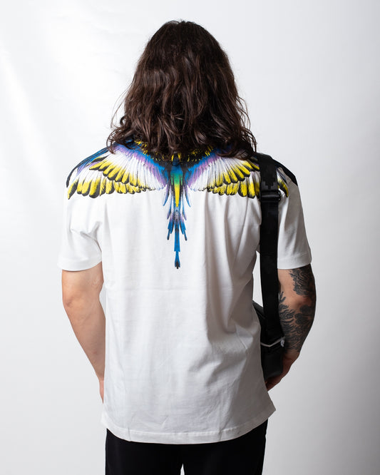 T-Shirt Marcelo Burlon con logo wings colorfull uomo