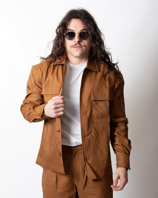 Camicia Calvin Klein in misto lino con tasche uomo