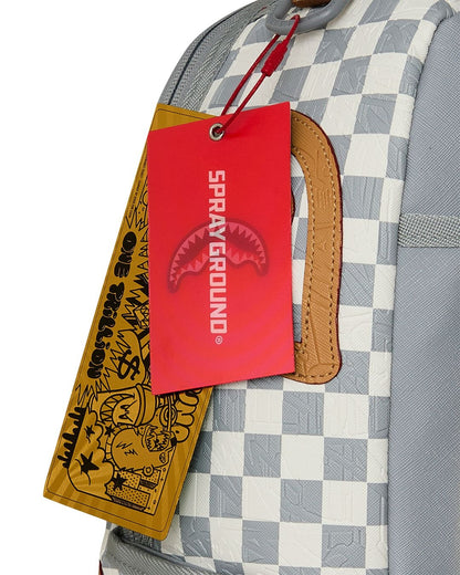 Zaino Sprayground bianco EMBOSSED CREAM CHECK BACKPACK
