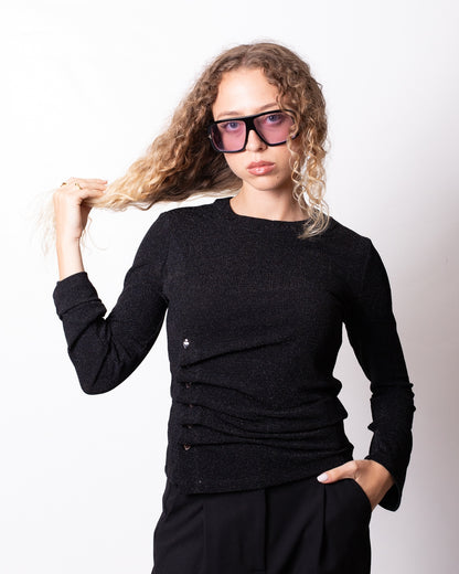 Maglia Richmond X glitterata con bottoni donna