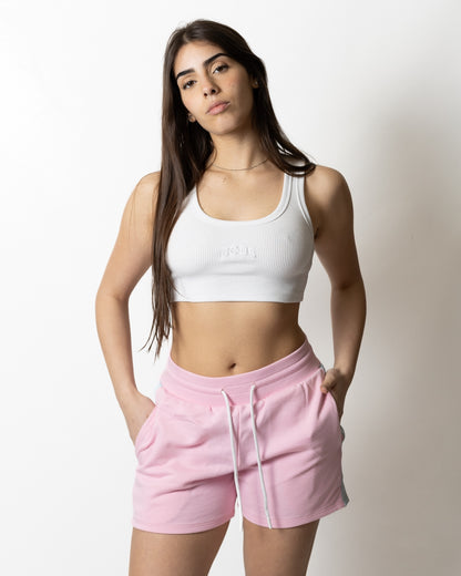 Top GCDS Essentials cropped in costina "Rib Logo" donna
