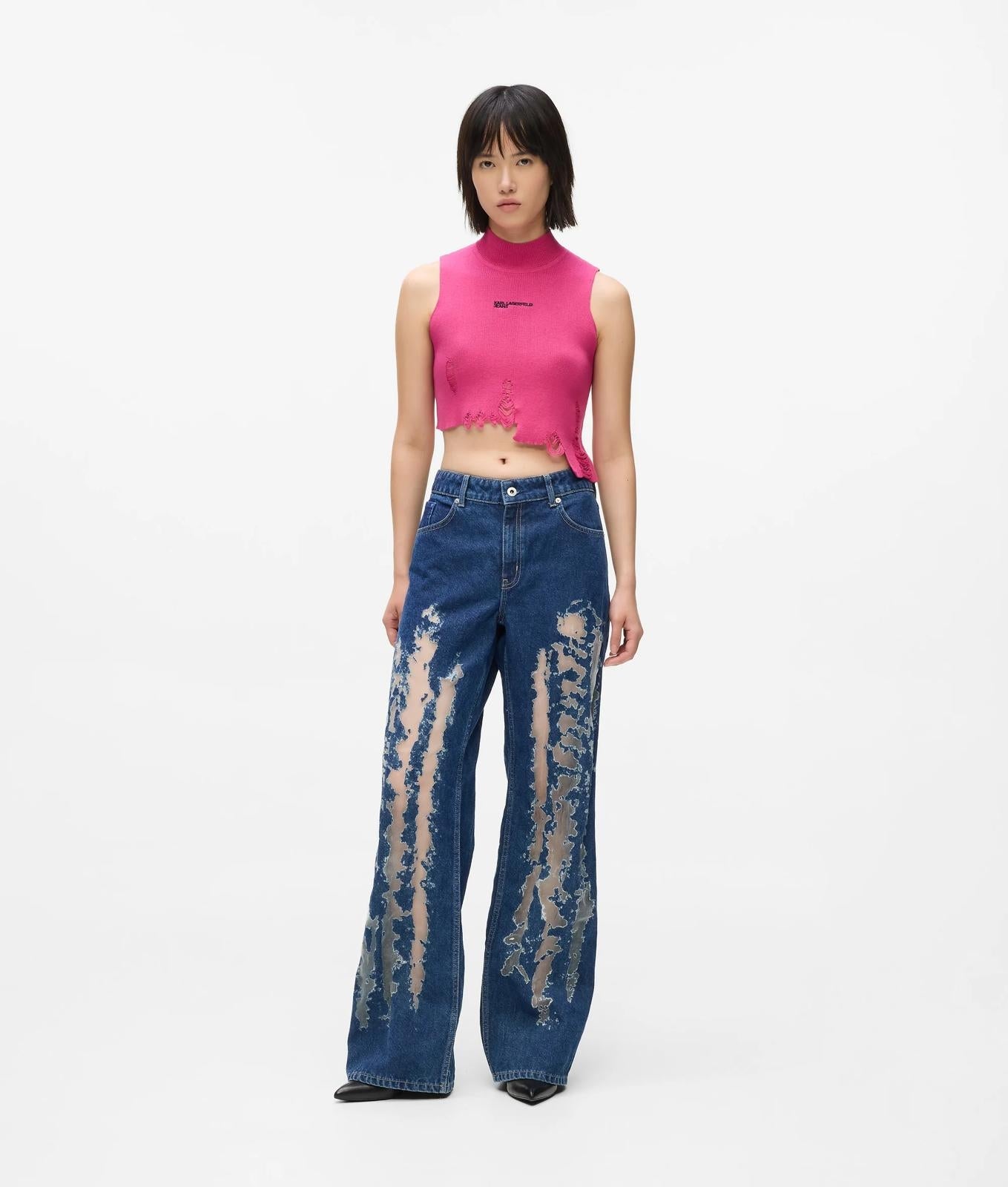 Jeans Karl Lagerfeld Jeans con dettagli trasparenti donna