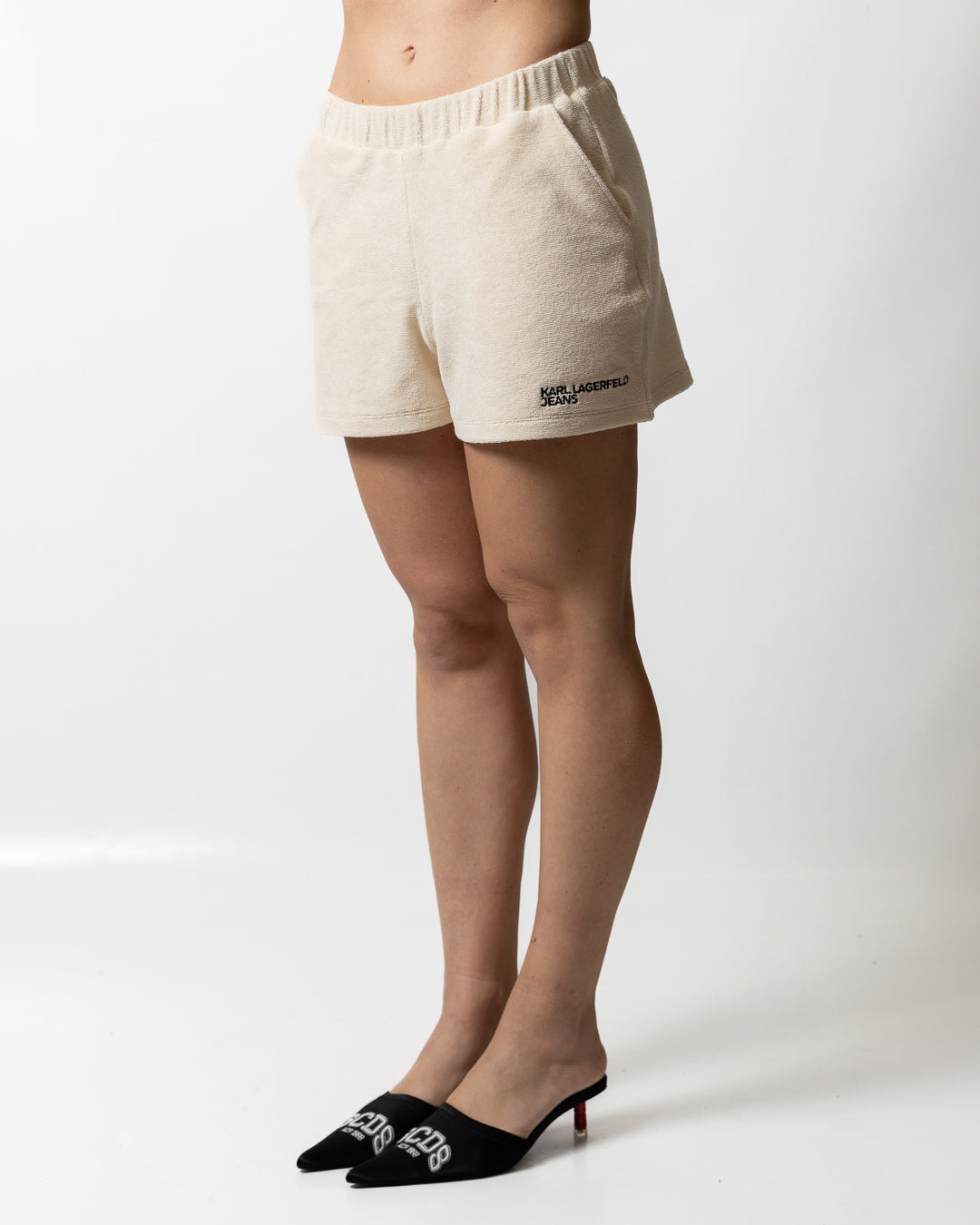 Short Karl Lagerfeld Jeans in spugna con ricamo donna