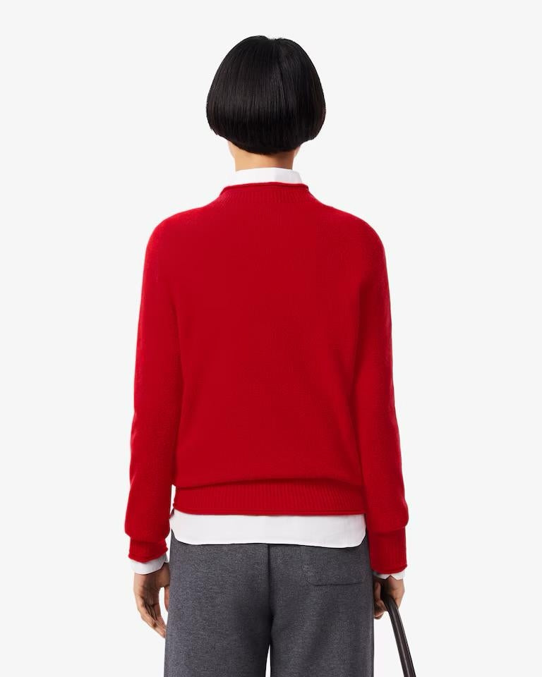 Maglia Lacoste girocollo in lana classic donna