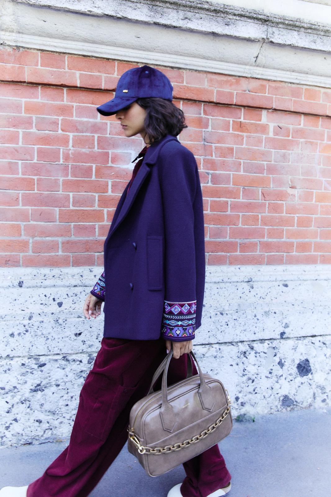 Pantalone Nenette cargo in suede donna