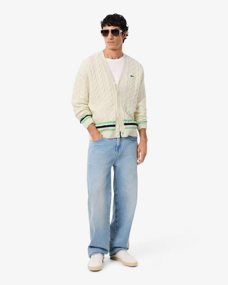 Cardigan Lacoste con ricami uomo