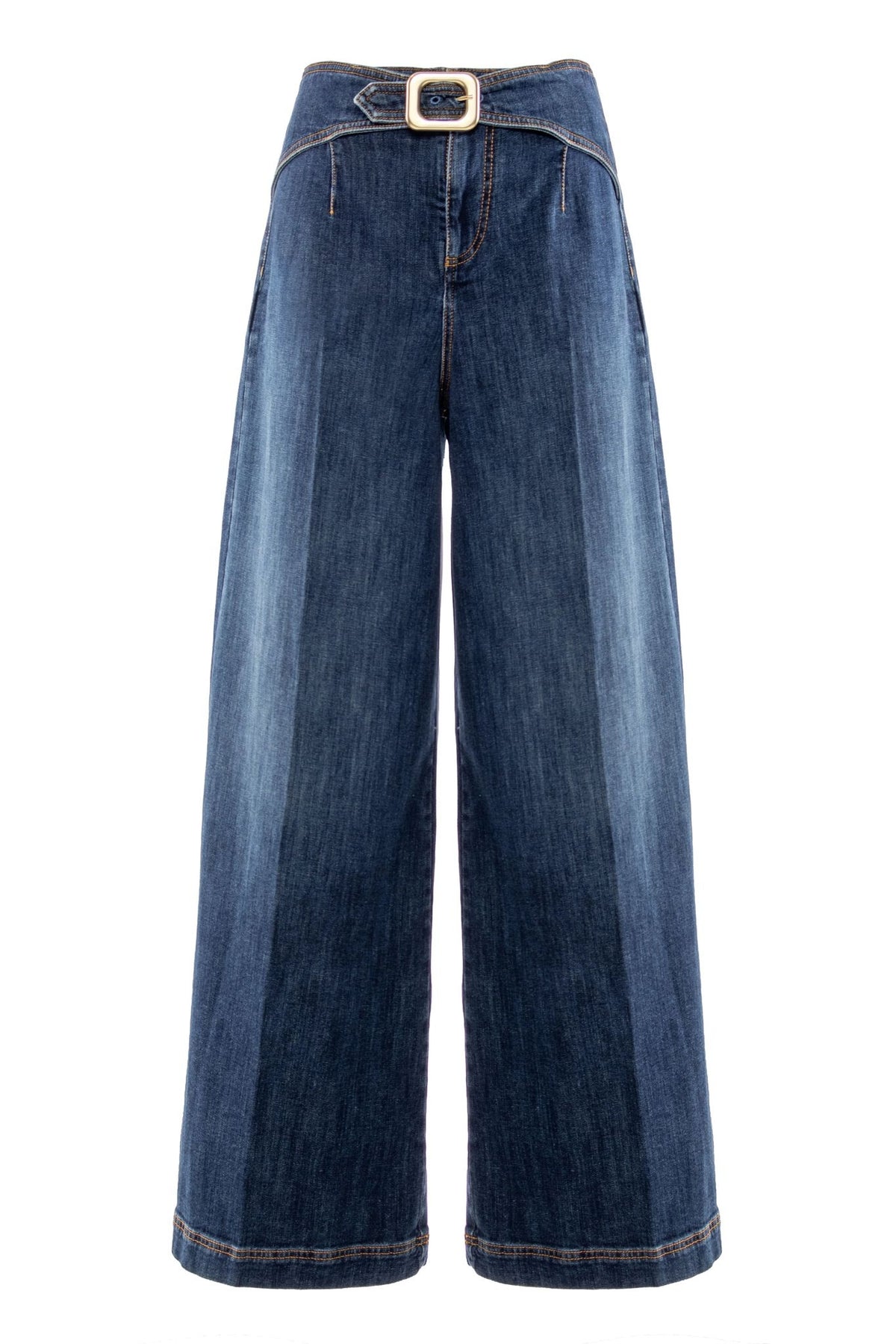 Jeans Nenette wide leg con fibbia donna