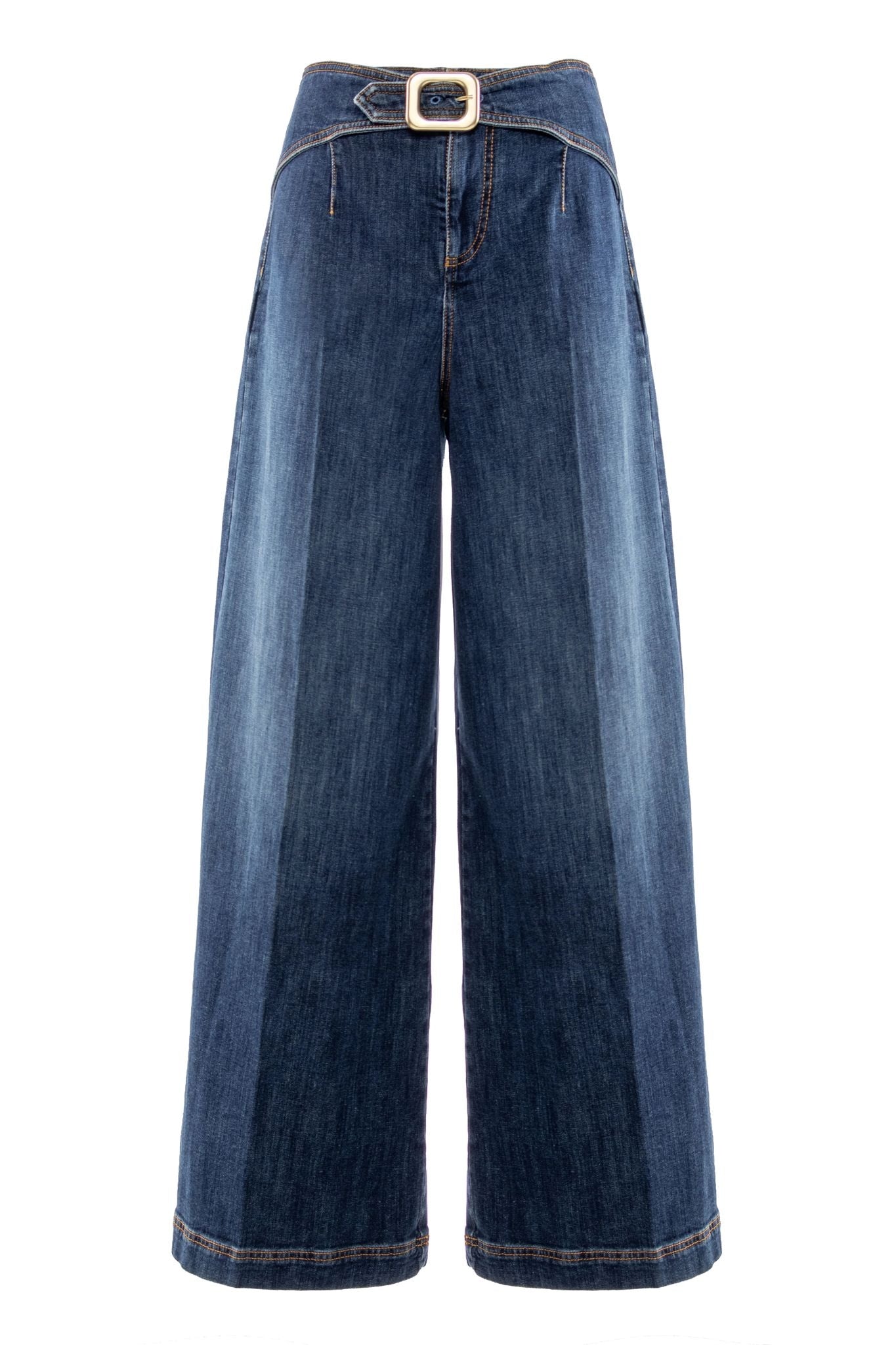 Jeans Nenette wide leg con fibbia donna