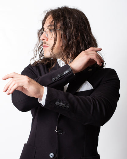 Giacca blazer Daniele Alessandrini monopetto con spilla uomo