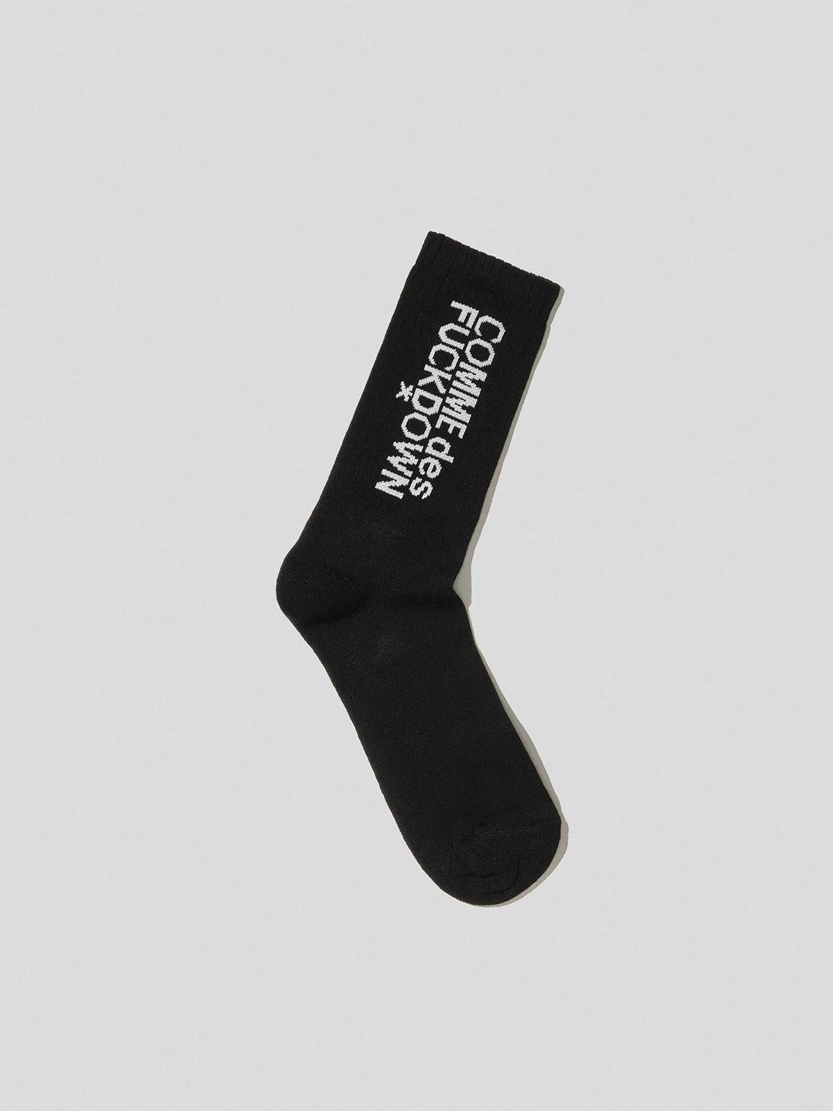 Calze Comme des Fuckdown in spugna con logo a contrasto