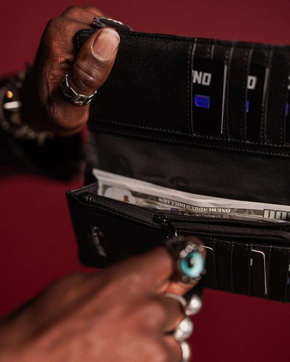 Portafoglio Sprayground nero Midnight chetau single-fold wallet