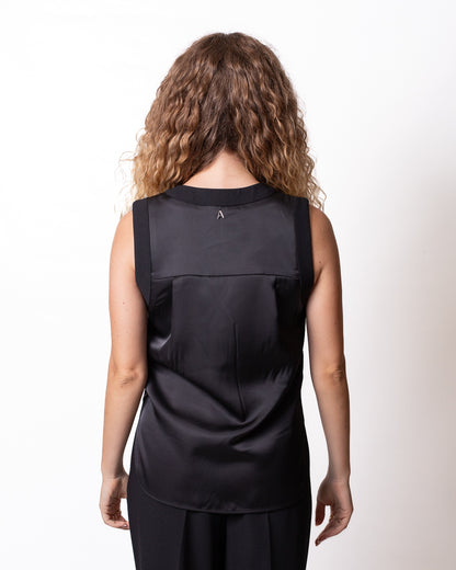 Gilet Twinset Actitude con schiena effetto seta donna