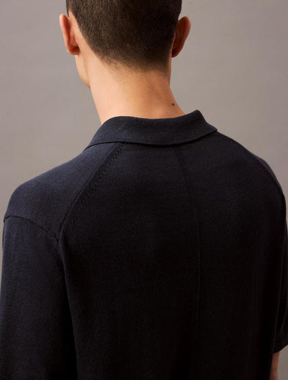 Polo Calvin Klein in misto lino e seta uomo