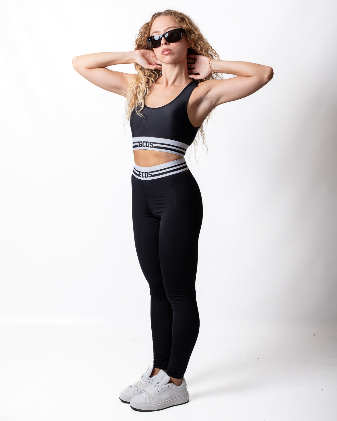 Top GCDS in stretch nylon "Logo Stripes" donna