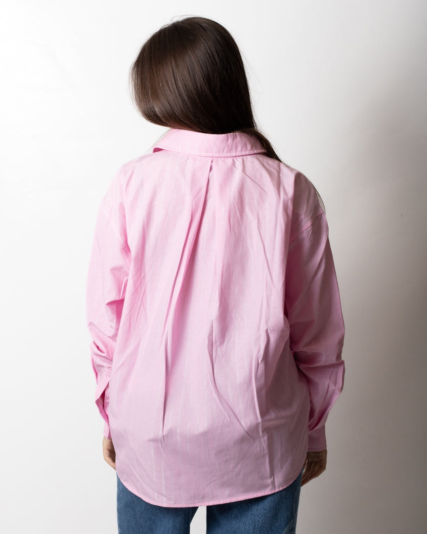 Camicia Disclaimer relaxed a strisce donna