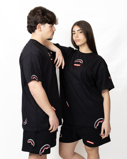 T-Shirt Sprayground "Shark Patches black"