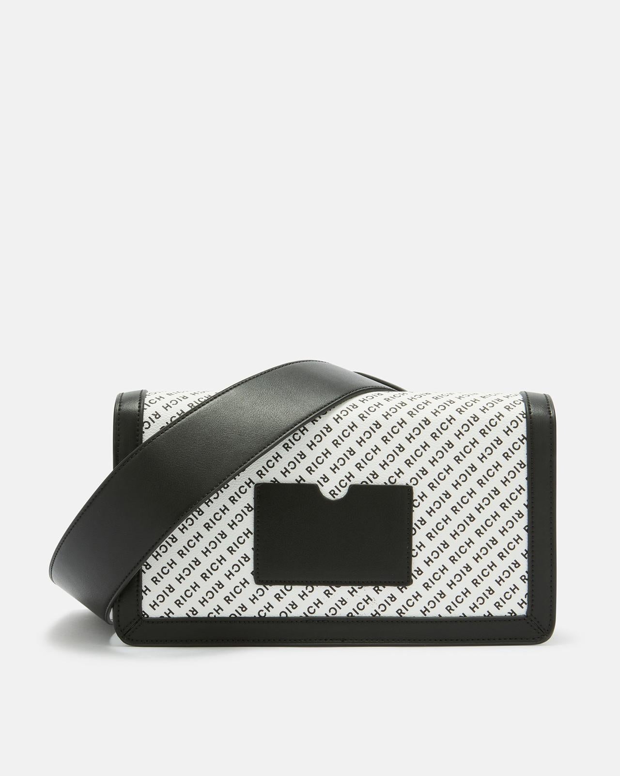 Borsa Richmond con logo all-over e tracolle donna