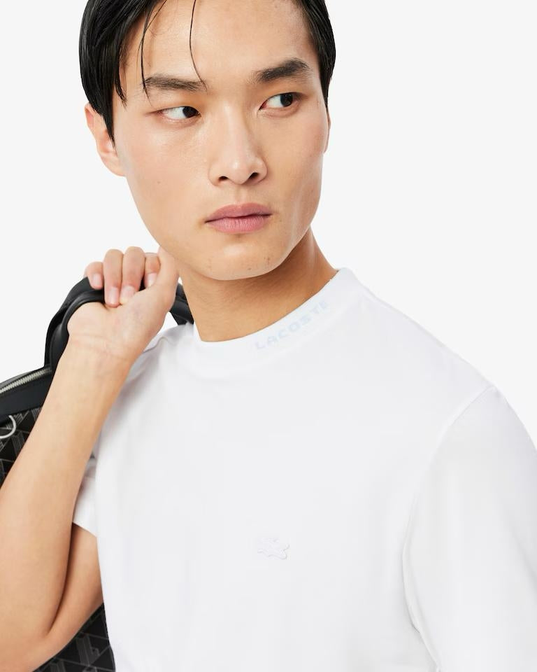 T-Shirt Lacoste con collo logato uomo