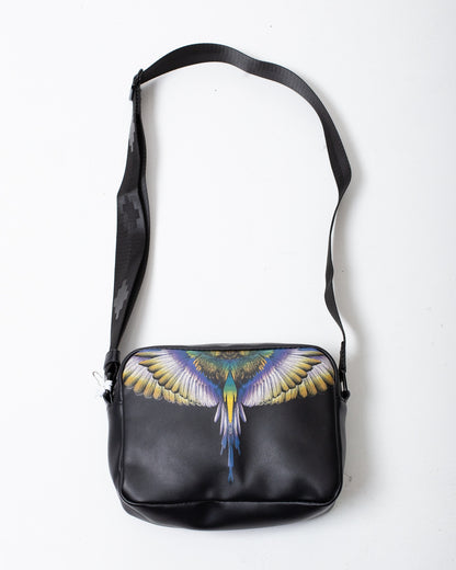 Borsa Marcelo Burlon in ecopelle con tracolla e logo wings colorfull