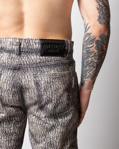 Jeans Just Cavalli regular con logo all-over uomo