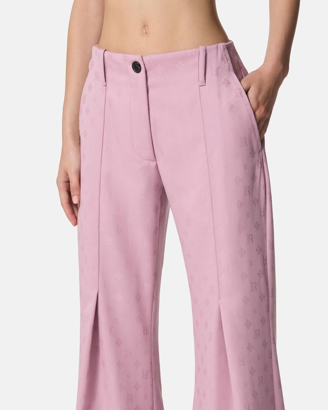Pantalone John Richmond chino in lana con logo jacquard donna