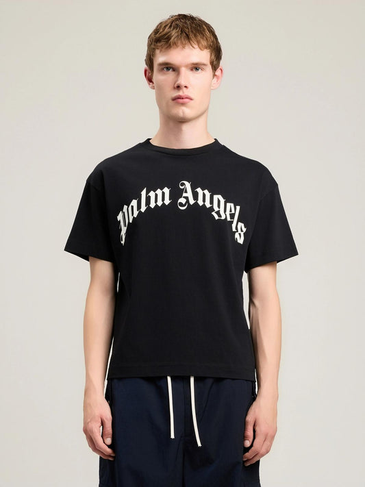 T-Shirt Palm Angels "Curved Logo Regular" uomo