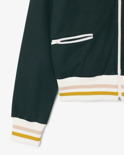 Felpa Lacoste fullzip in nylon con bordi a contrasto donna
