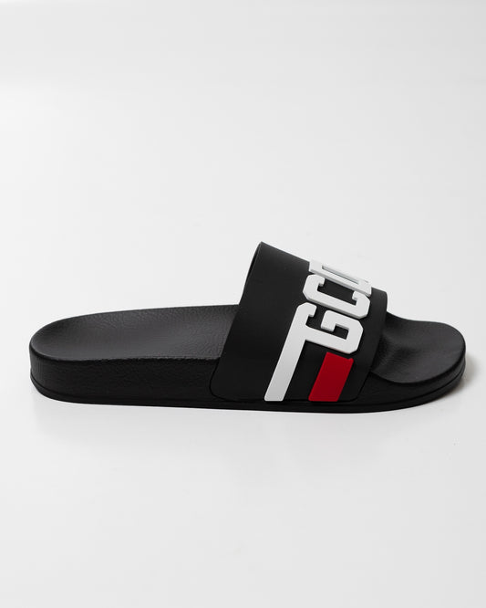 Ciabatte GCDS in gomma "Logo Band Black" uomo