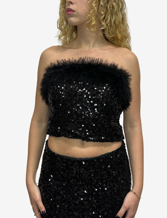 Top Moschino jeans con paillettes donna