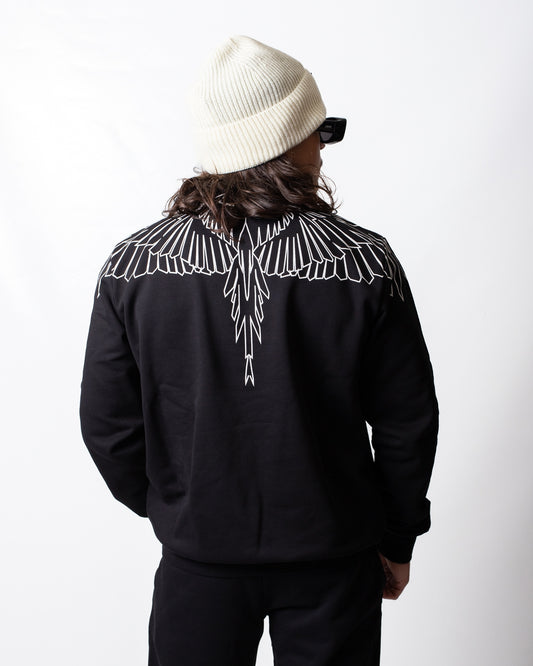 Felpa Marcelo Burlon girocollo con logo wings basic uomo