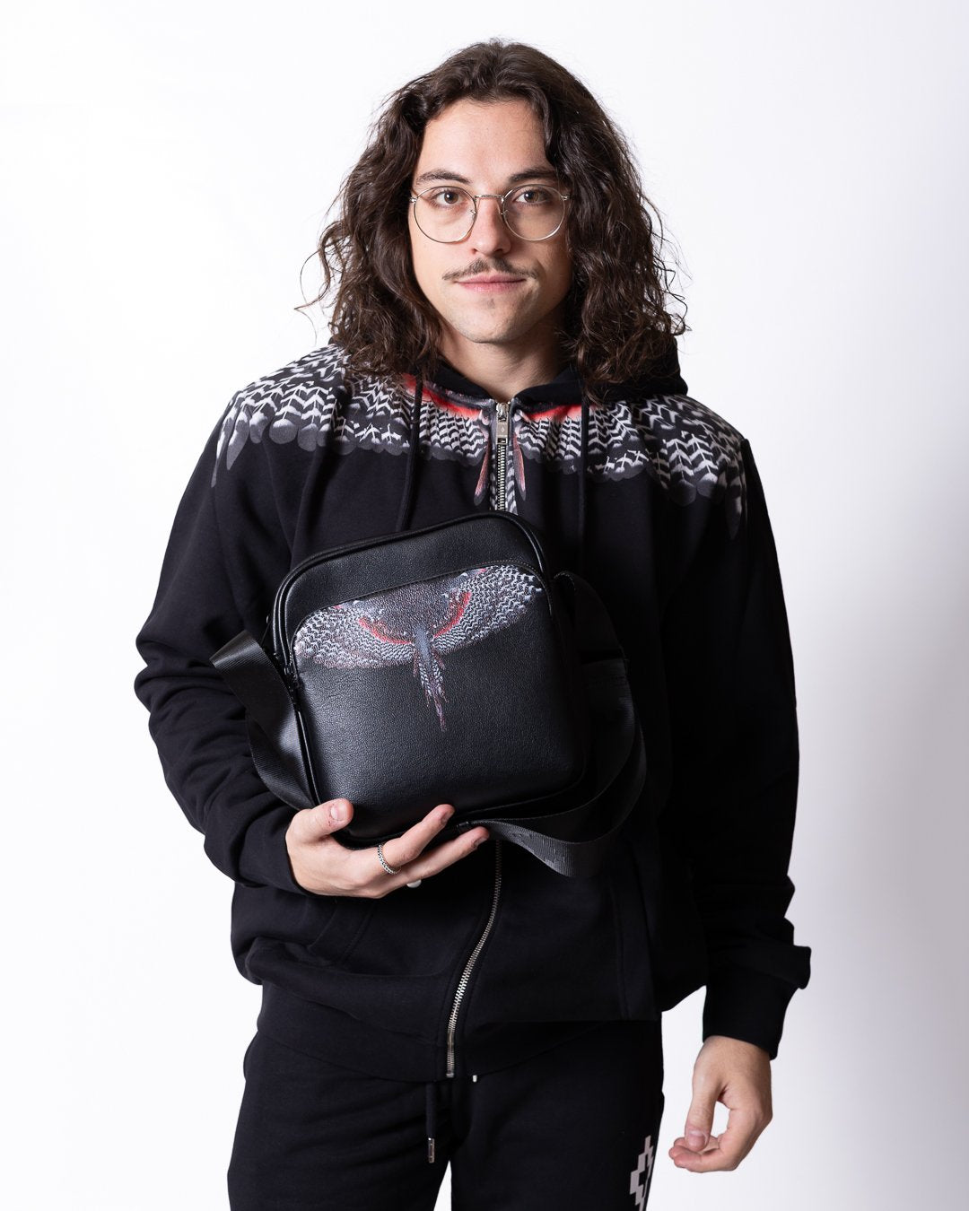 Tracolla Marcelo Burlon in ecopelle "Icon Wings"