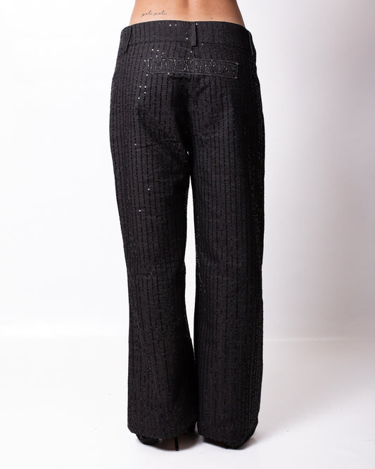 Pantalone Richmond X a zampa con paillettes all-over donna