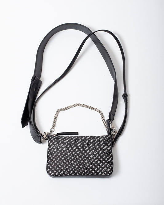 Borsa Richmond con doppia tracolla e logo all-over donna