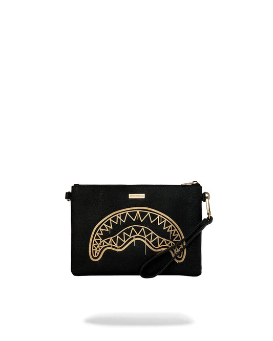 Pochette Sprayground nero "That gold drap crossover" clutch con tracolla