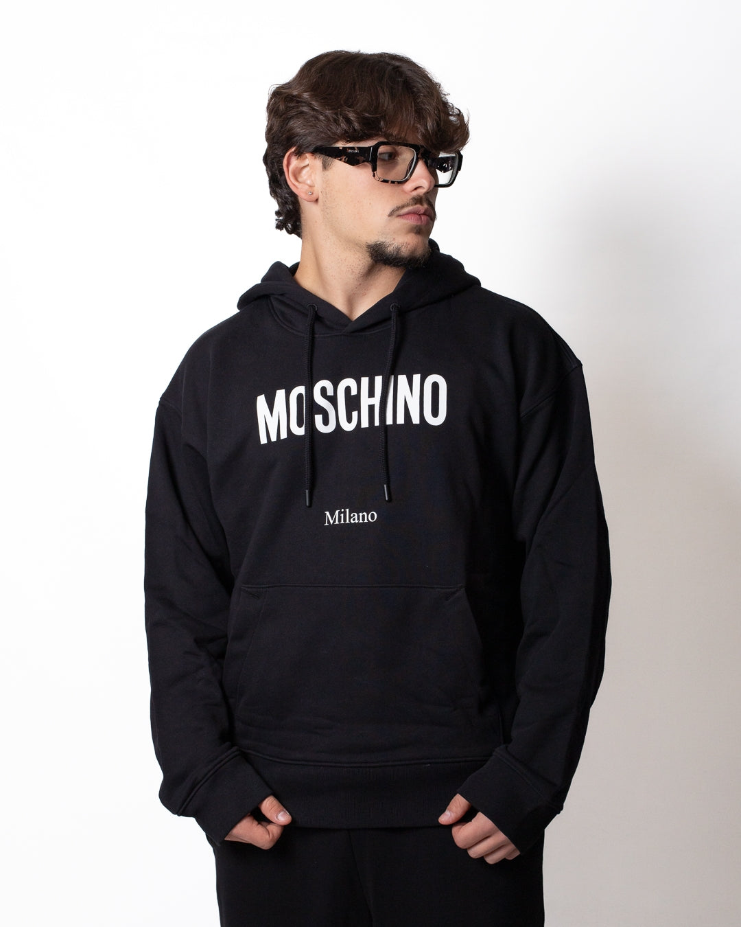 Felpa Moschino con cappuccio e logo basic