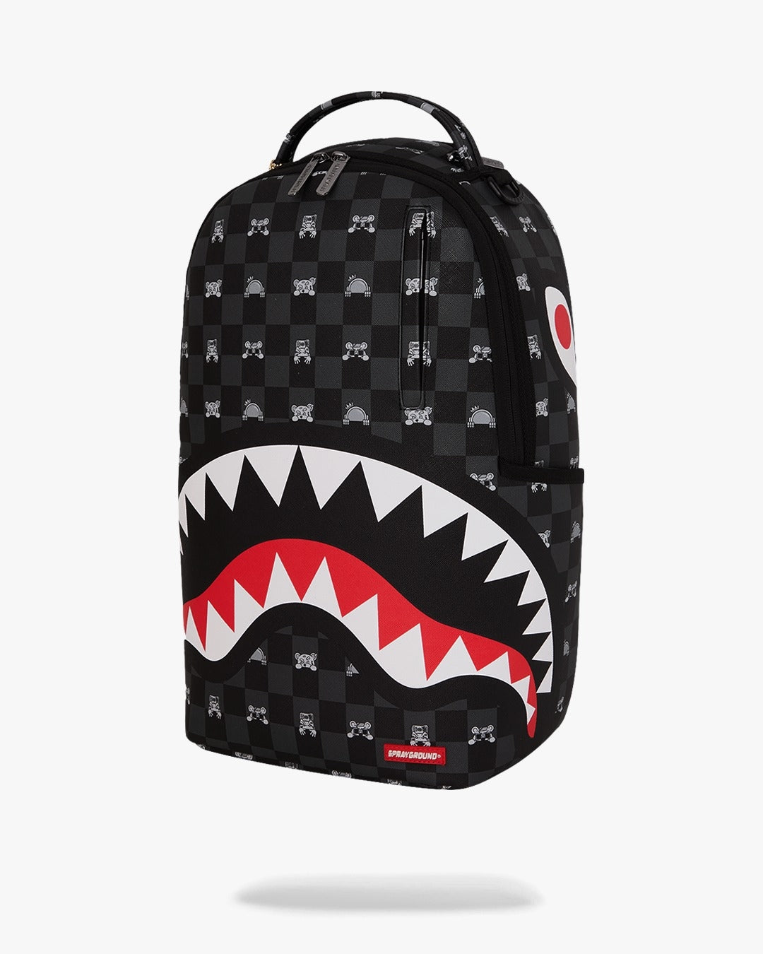 Zaino Sprayground nero GRAY PEEKING CHARACTER CHECK DLXSV BACKPACK