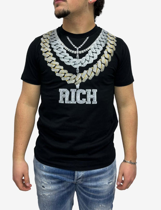 T-Shirt John Richmon con stampa collana